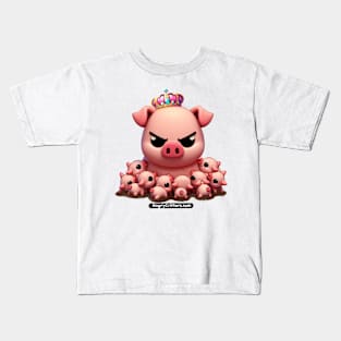 Angry Critters - Mother Pig with Piglets Kids T-Shirt